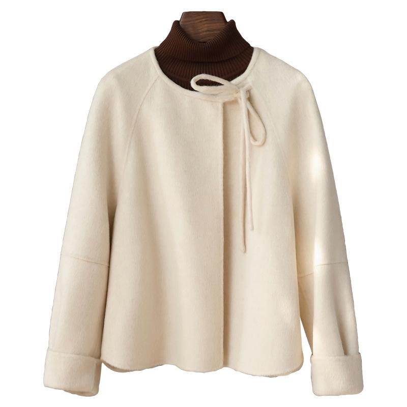 Double-sided Fleece Wool Coat Women's Short Spring and Autumn New High-end Woolen Coat Women's Small