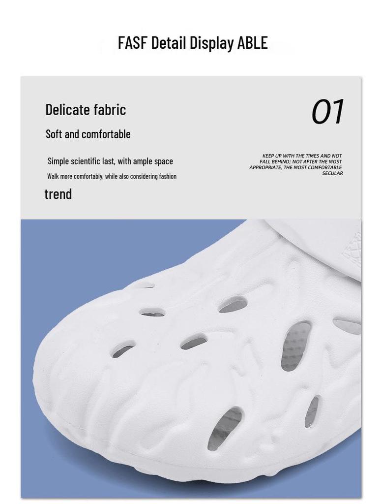 Men's Plus Size Lightweight Breathable Closed-Toe Summer Beach Clogs Sandals