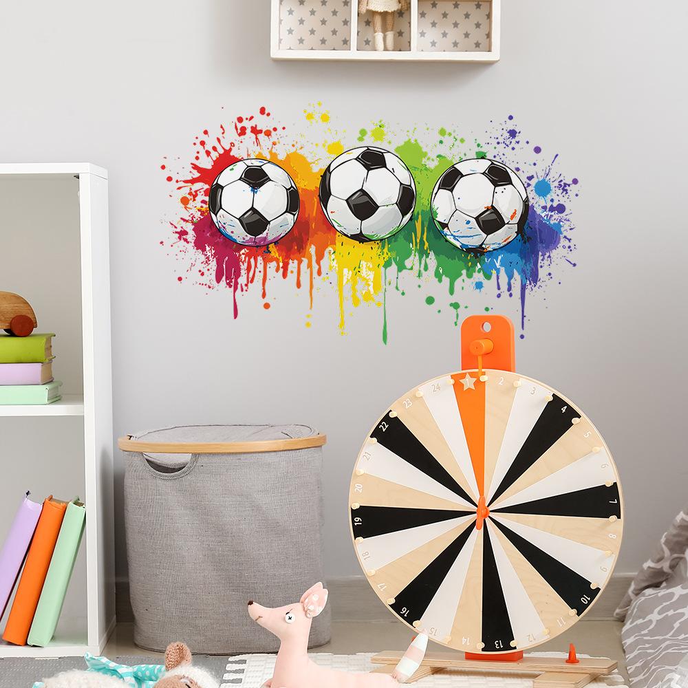 Creative Painted Football Bedroom Living Room Wall Beautification Decorative Wall Sticker