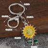 Sunflower Themed Keychain Metal Construction Flower Key Holder Lightweight Portable Fashion Jewelry Gift