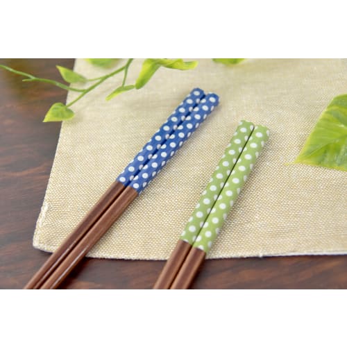 Aoba Children's Chopsticks, Dishwasher Safe, Natural Wood, Period, Blue, 19.5cm