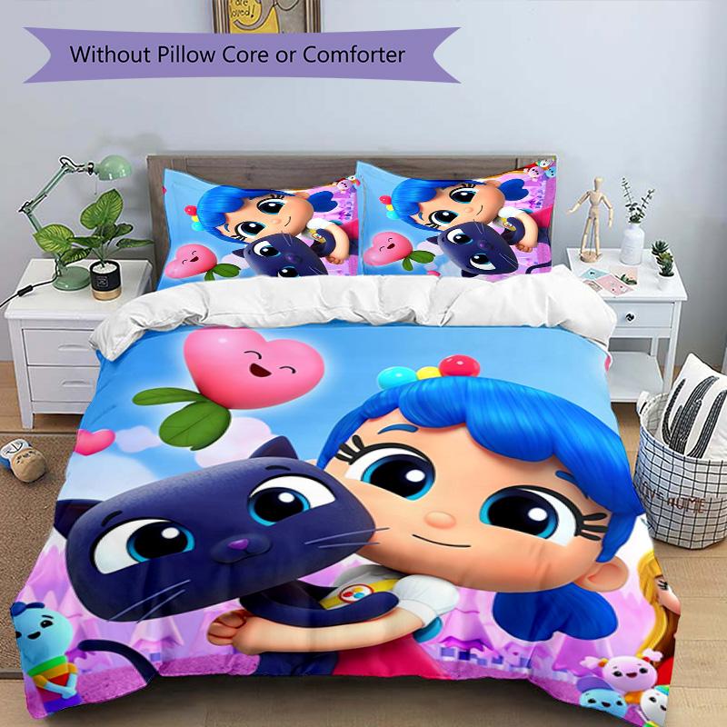True and the Rainbow Kingdom 3pcs Bedding Set Duvet Cover Closure Includes 1 Duvet Cover & 2 Pillowcases for All Seasons Bedroom Home Dorm Decor