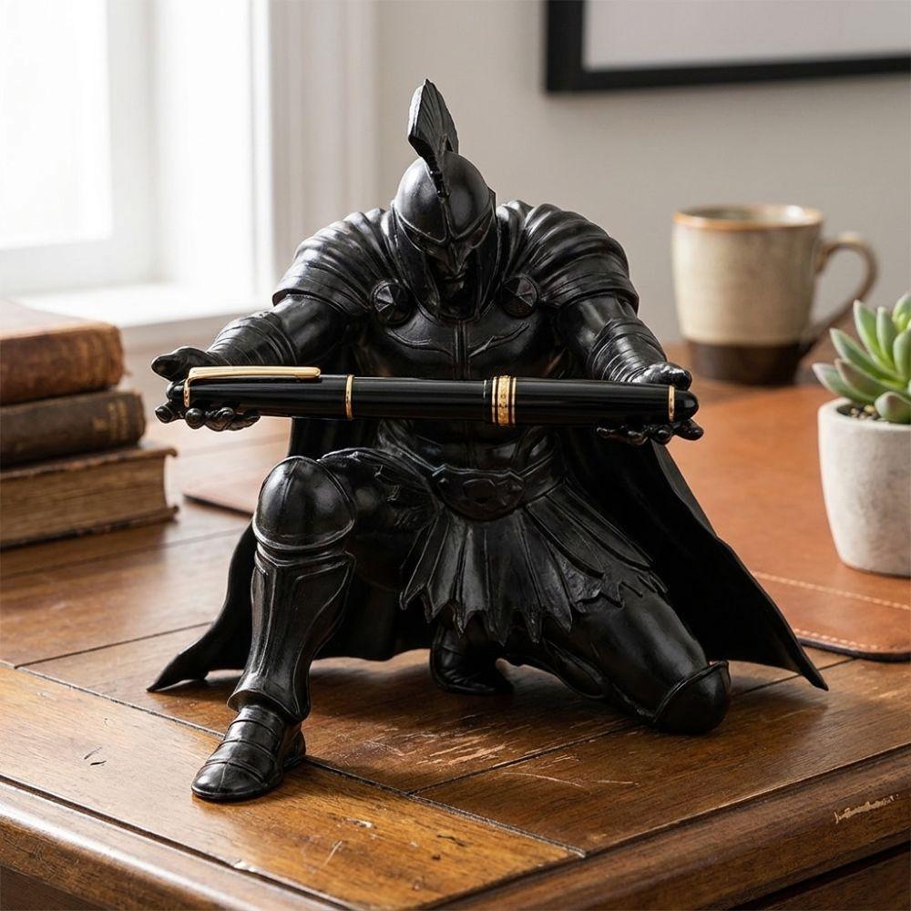 Plastic Kneeling Knight Pen Rack 3D Printed Roman Gladiator Pen Stand Birthday Gift
