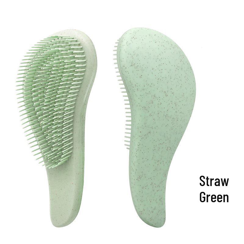 Wheat Straw Handle Hair Comb: Detangling, Anti-static, Hollow, Blow Dryer Compatible, Anti-breakage, Massage Comb.