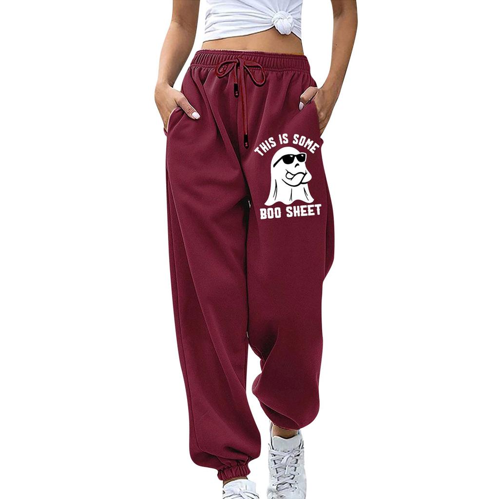 Kadın Spor Kemerli Cepli Moda Patchwork Kontrast Elastik Bel Pantolon Günlük Eşofman Altı