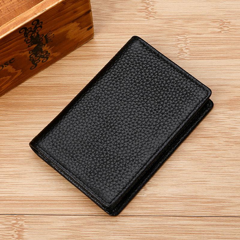 Card Bag, Card Cover, Card Clip, Genuine Leather, First Layer Cowhide, Multi-functional RFID Anti-magnetic Men's Contrasting Webbing Business