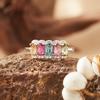 S925 Sterling Silver Natural Tourmaline Color Treasure Ring Women'S Color Gemstone Index Finger Ring Jewelry