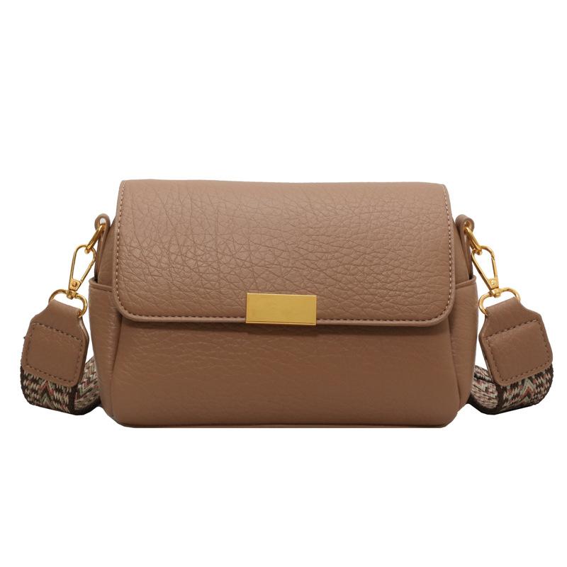 Small Bag Women's New Wide Shoulder Strap Messenger Bag Fashionable Versatile Casual Small Square Bag