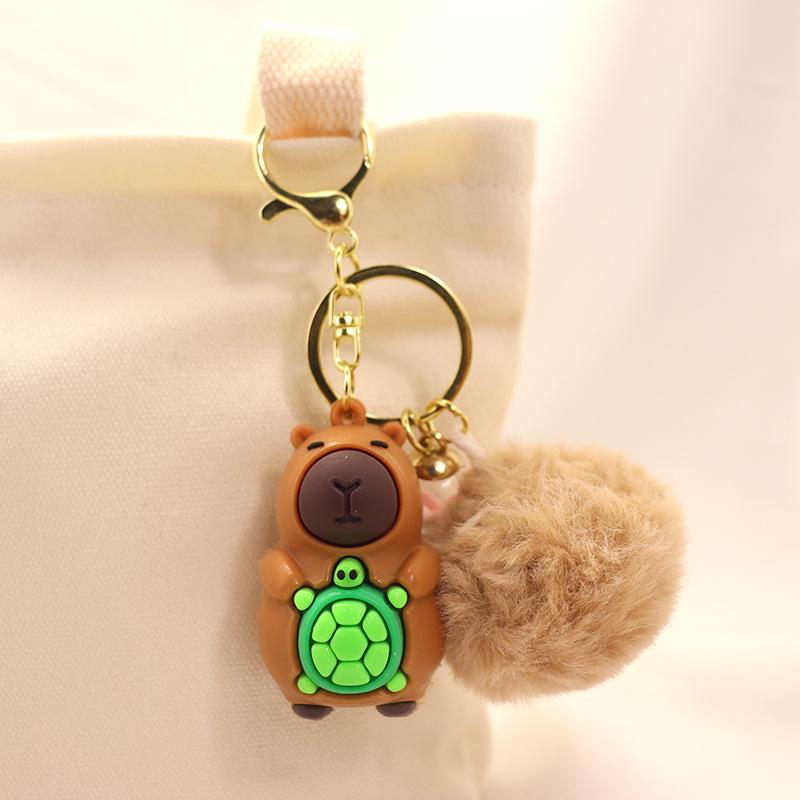 Chaveiro Pingente de Pelúcia Capivara - Fofo Ornamento de Casal, Prêmio de Máquina de Garra, Pequeno Presente