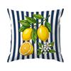 4pcs Navy Lemon Stripe Pattern Cushions Pillowcase Polyester Cushion Cover Throw Pillow Pillowcover Home Car Sofa Decor