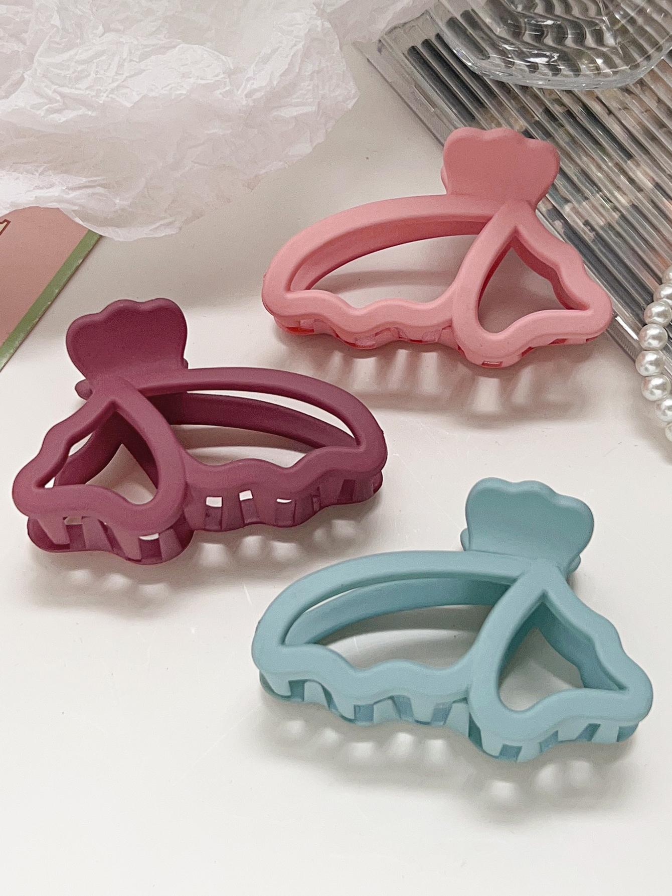 

Набор из 3 штук 3,2-дюймовых разноцветных зажимов-крабов для волос для женщин и девушек, большой матовый зажим-бабочка с челюстью, не скользит, для кудрявых, длинных и густых волос