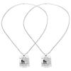 2pcs Alloy Tag Necklace Simple Elegant English Letter Pendant Necklace Jewelry Gift