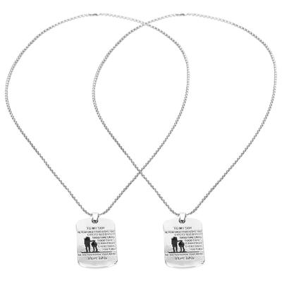 2pcs Alloy Tag Necklace Simple Elegant English Letter Pendant Necklace Jewelry Gift
