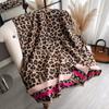 Luxury Leopard Winter Cashmere Scarf Women Design Warm Pashmina Shawl Wraps Bandana Female Thick Blanket Soft Bufanda Foulard