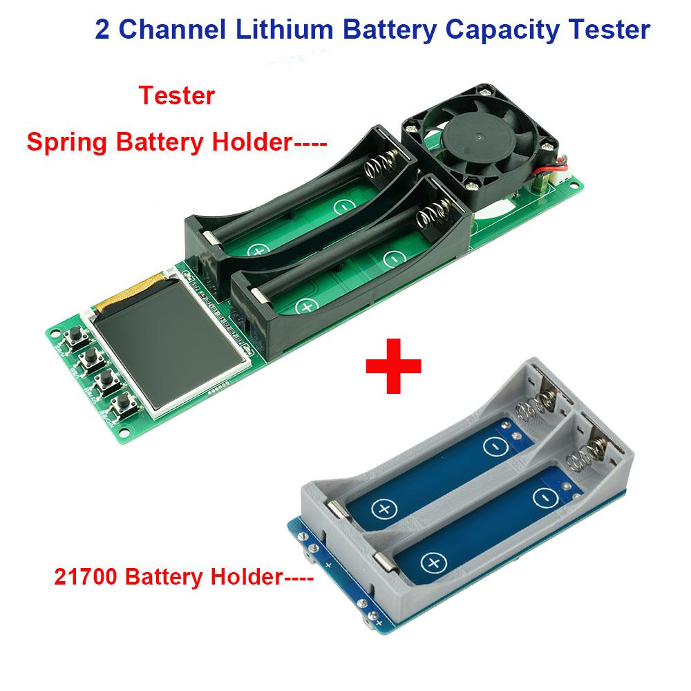 18650 Lithium Battery Capacity Tester Module MAh MWh 2-Channel Digital Battery Power Detector Module Type-C Interface DC 5V