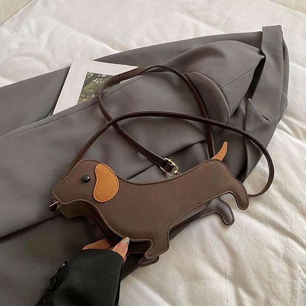 Three-dimensional Dachshund Crossbody Bag Large Capacity Retro Phone Bag  Friends