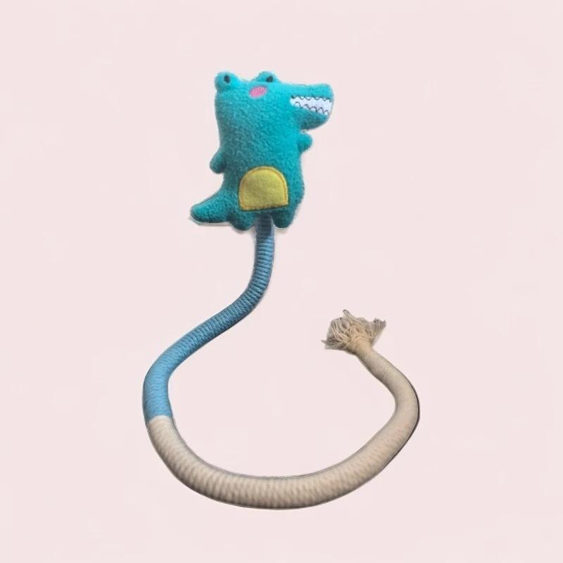 Cute Cartoon Crocodile Plush Catnip Cat Toy Chew Rope Teeth Grinding Cat Teaser