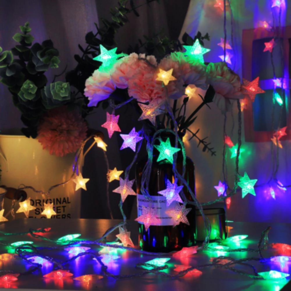 Star String Lights Led Fairy Light Christmas Garland For New Year Wedding Party Party Home Warm Camping Home Decoration