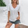 Plus Size Sequins Tops For Women Loose V Neck Short Sleeve Tunic Shirts Dressy Business Casual Party Blouse