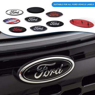 KLYD4 Replace Type Car Rear Trunk Badges Lid Emblem Front Rear Logo For Fiesta Mondeo Fusion Explorer Escape Shelby Edge Kuga