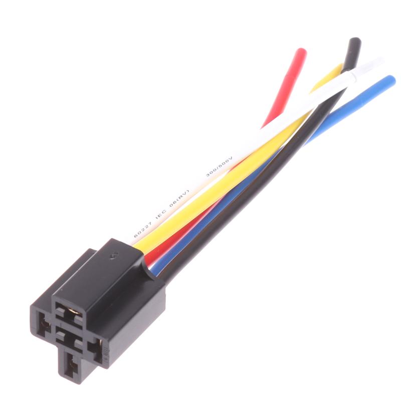 4/5 Pin SPST Fuse Relay For Car Truck Waterproof 12V 24V 30A Fuse Relay Switch With 14AWG 16 AWG Wire