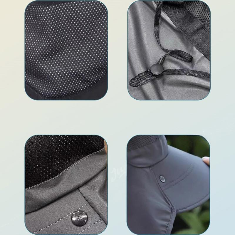 Summer Quick-Drying Boonie Hats With Neck Mask Cover Men Breathable Mesh Sun Visor Fisherman Hats Outdoor Wide Brim Bucket Caps