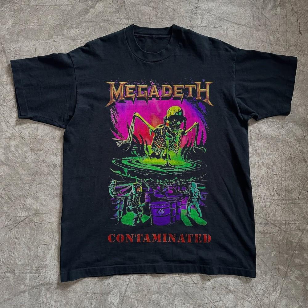 Megadeth Contaminated T-Shirt Unisex Black Cotton T-Shirt Size S-5XL S