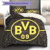 Borussia Dortmund Team Logo Muster Bettwäsche Heimdekoration Geburtstagsgeschenk (1 Bettbezug + 2 Kissenbezüge, ohne Füllung)