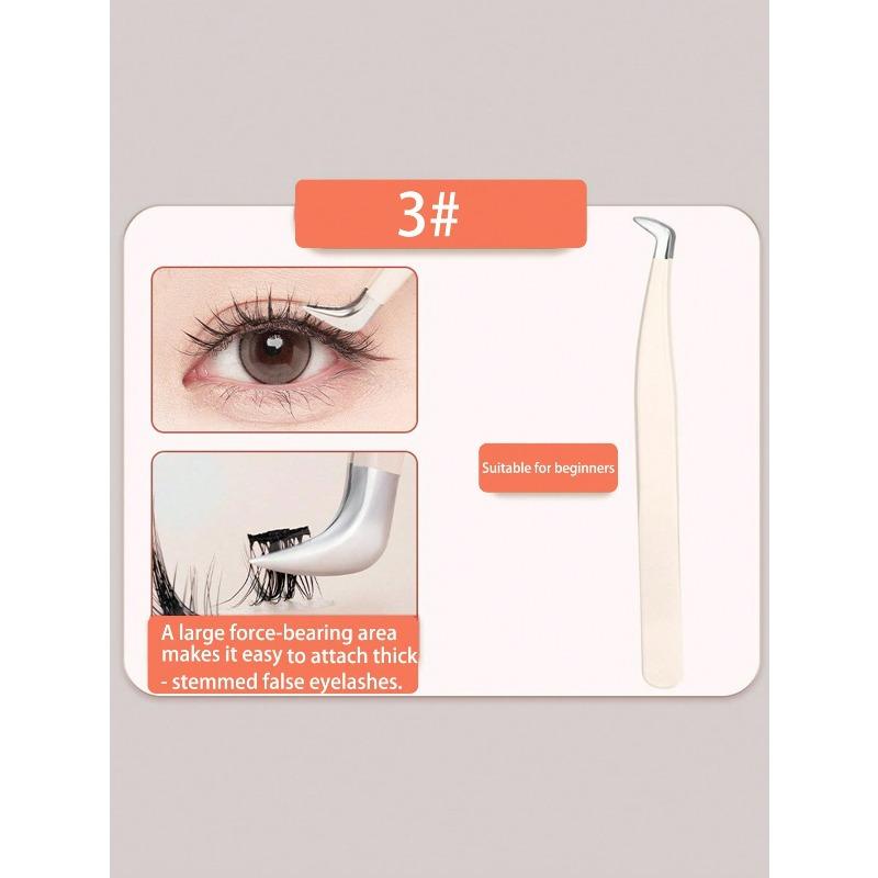 4pcs Eyelash Extension Tools Set Stainless Steel Tweezers, Angled Tweezers, Makeup Artist Supplies, Precision Lash Tweezers For Makeup Tool