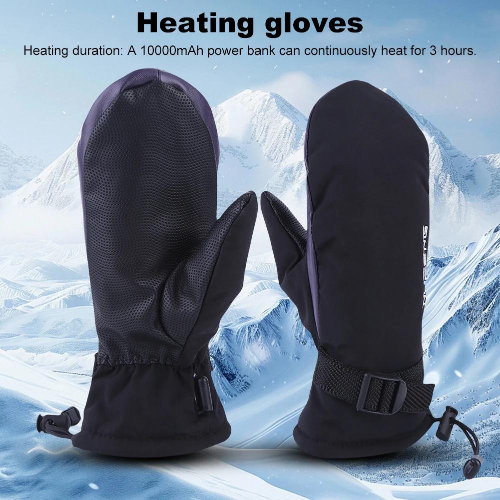 Electric Heating Gloves USB Charging Hand Warmer Gloves Cold-Proof 3 Gear Temperature for Climbing Hiking Cycling