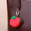Mini Cherry Fruit Shape Coin Purse Strawberry Cute Pu Leather Pendant Korean Style Keychain Earphone Bag Mini Storage Bag