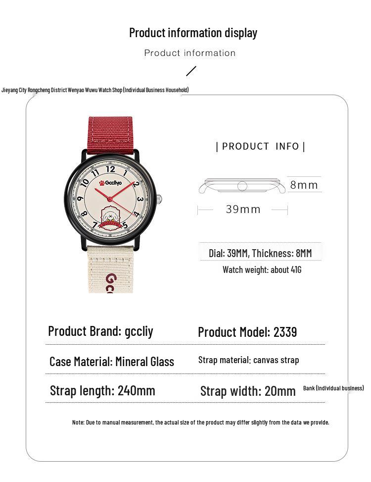 GCCLIYO Women's Retro Canvas Strap Watch