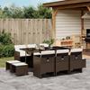 VidaXL Garden Dining Set and Cushions 11 Pcs Brown Rattan 3277736