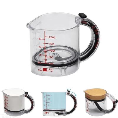4-in-1 Measuring Cup Adjustable Multi-Functional Measuring Cup with Scraper-Style Seal Base Space-Saving Easy To Clean No Waste