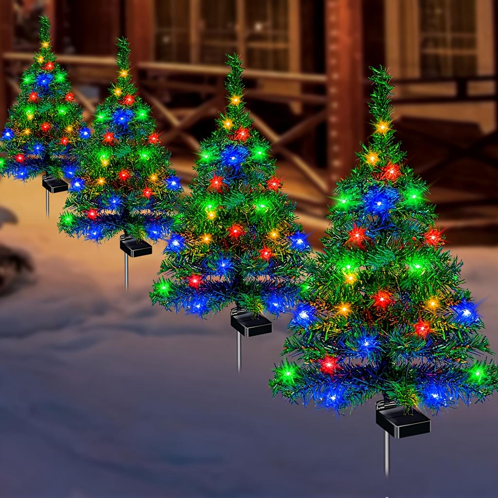 1/2/4PCS Solar Christmas Tree Lights Waterproof Outdoor LED Garden Lamps For Lawn Patio Landscape Decoration Party