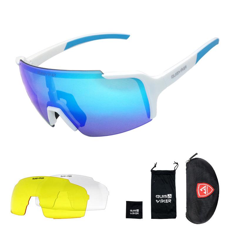 

QUISVIKER New3Lens Set Half Frame Cycling Glasses Fully Coated Outdoor Sports Cycling Goggles SS6