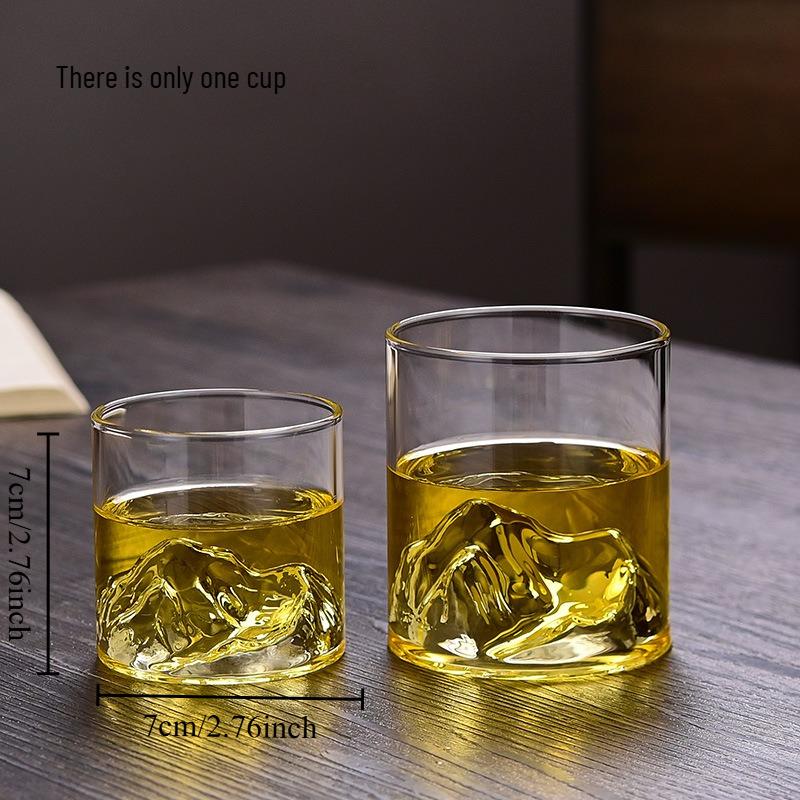 1pcs Creative High Beauty Mountain Viewing Glass Whiskey Glass High Borosilicate Durable Household Water Cup 301-400ml