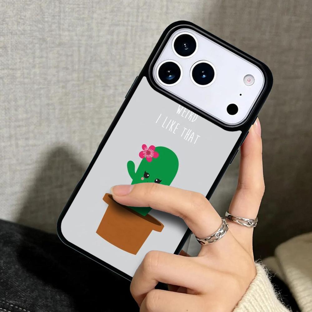Hülle Case für iPhone 17 Air 16 Pro Max 15 Plus 11 13 Mini 14 12 Rückseite Handyhülle Umarmung Kaktus Sommer