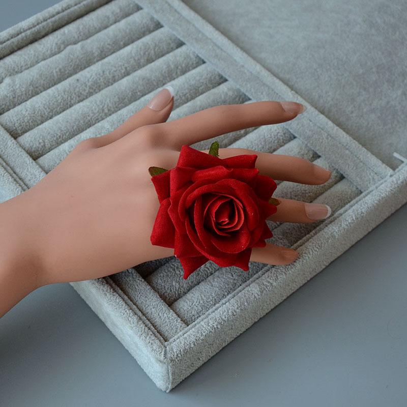 Barrette latérale rose rouge vintage pour spectacles de danse