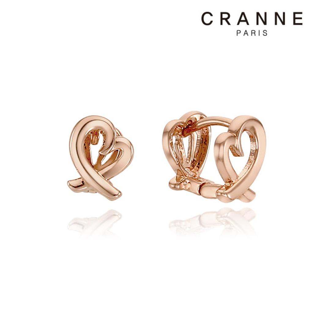 

14K Line Heart One-Touch Earrings (Gold Filled) C24EGF153 rose gold