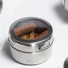 Portable Steel Magnetic Dustproof Spice Tin Visible Seasoning Jar Cruet Black Pepper Cumin Salt Storage Powder Spreading Tools