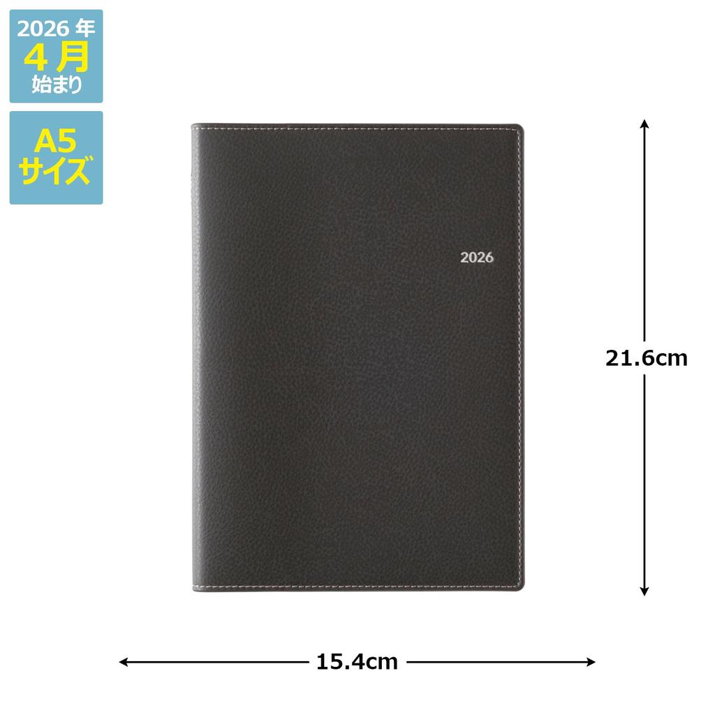 NOLTY April Ecrit Dark 9679 Planner, 2026, Start, A5, Weekly, 5, Gray,
