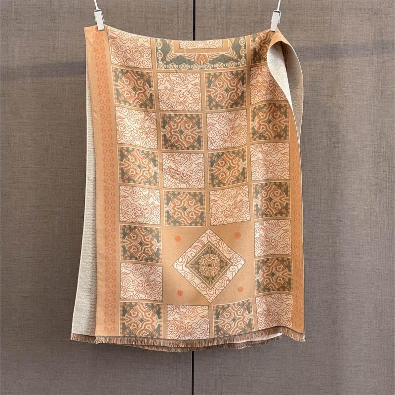 Soft Faux Cashmere Scarf Women With Paisley Warm Thick Wrap Shawl Winter