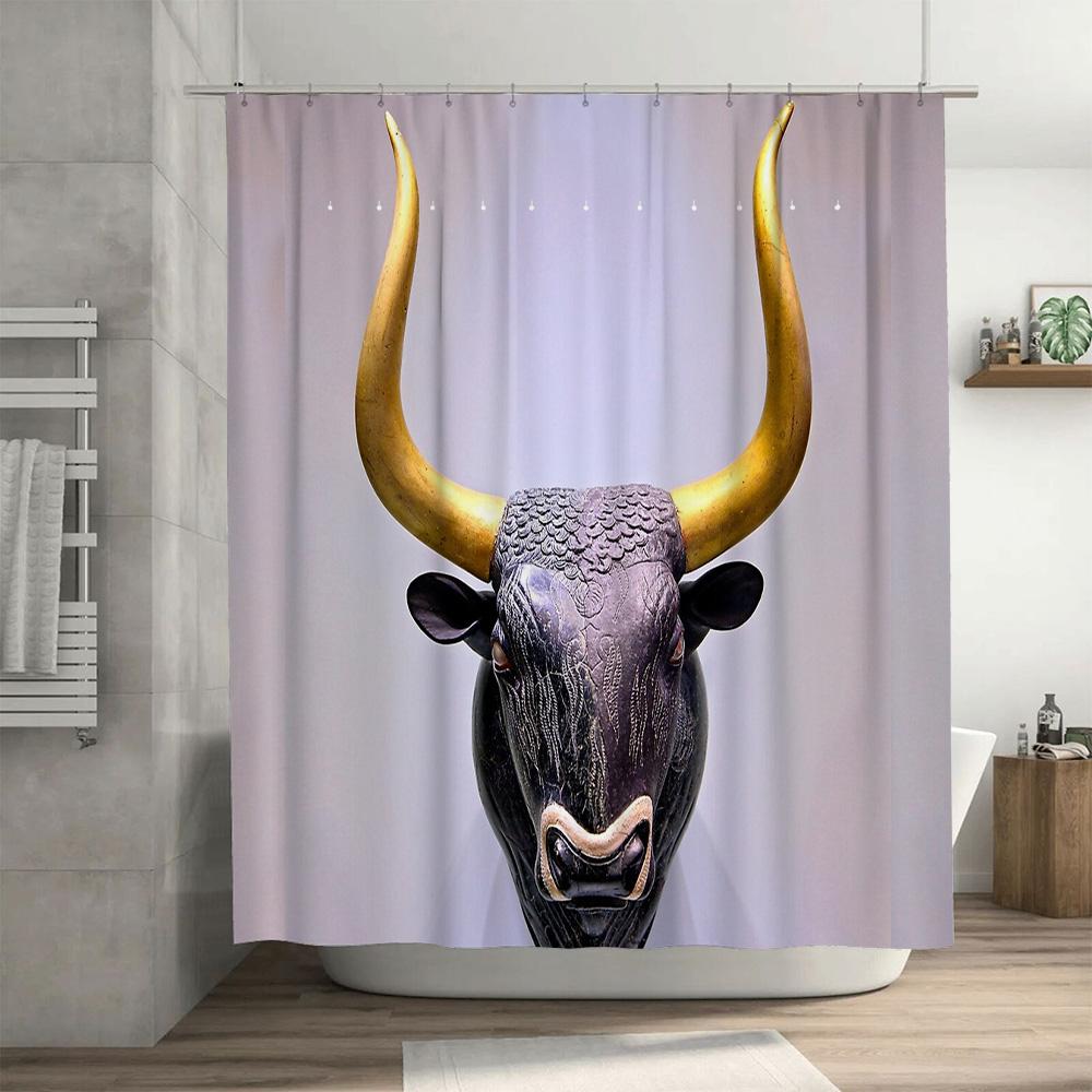 Vintage Cow Shower Curtain Farmhouse Bathroom Decor Western Rustic Shower Liner Country Animal Pattern Home Decor Washable