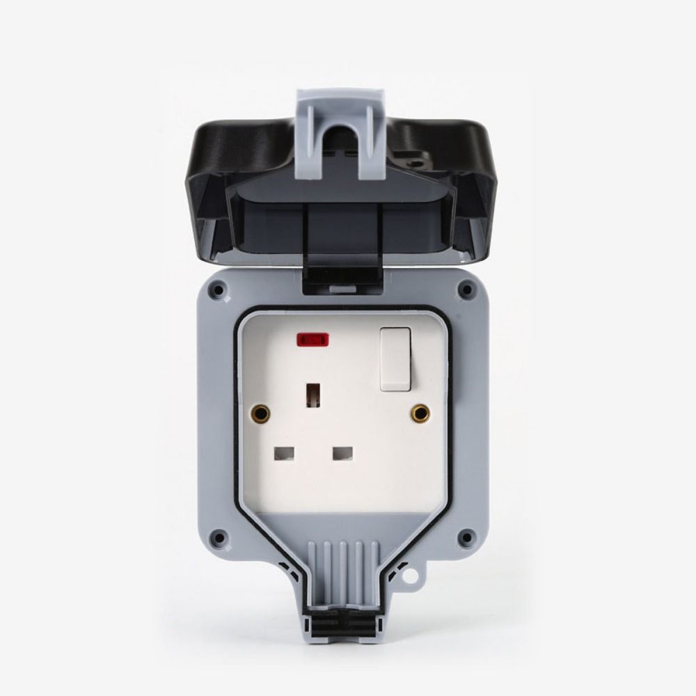 Waterproof Design Wall Switch Socket Dust Proof USB Port Outdoor Switched Power Socket with Light Rainproof Power Socket Box