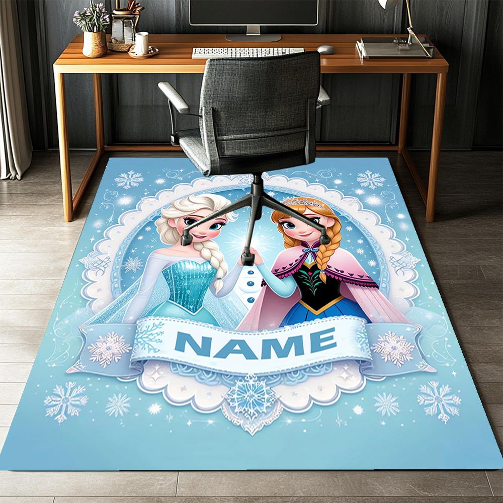 Custom Name Elsa Printed Carpet,Rug for Office Chair Living Room Bedroom Kitchen Room Decor Gifts.