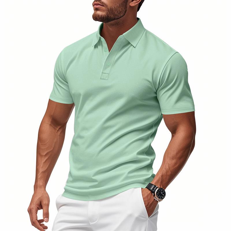 Men's Minimalist Quick-Dry Polo Shirt Summer Top for Men Loose-Fit Breathable Collared Short-Sleeved T-Shirt