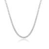 18K White Gold Plated Zirconia Tennis Necklace Choker, 4-Prong, Size Options: 2mm-6mm, Fashion Trend Bestseller