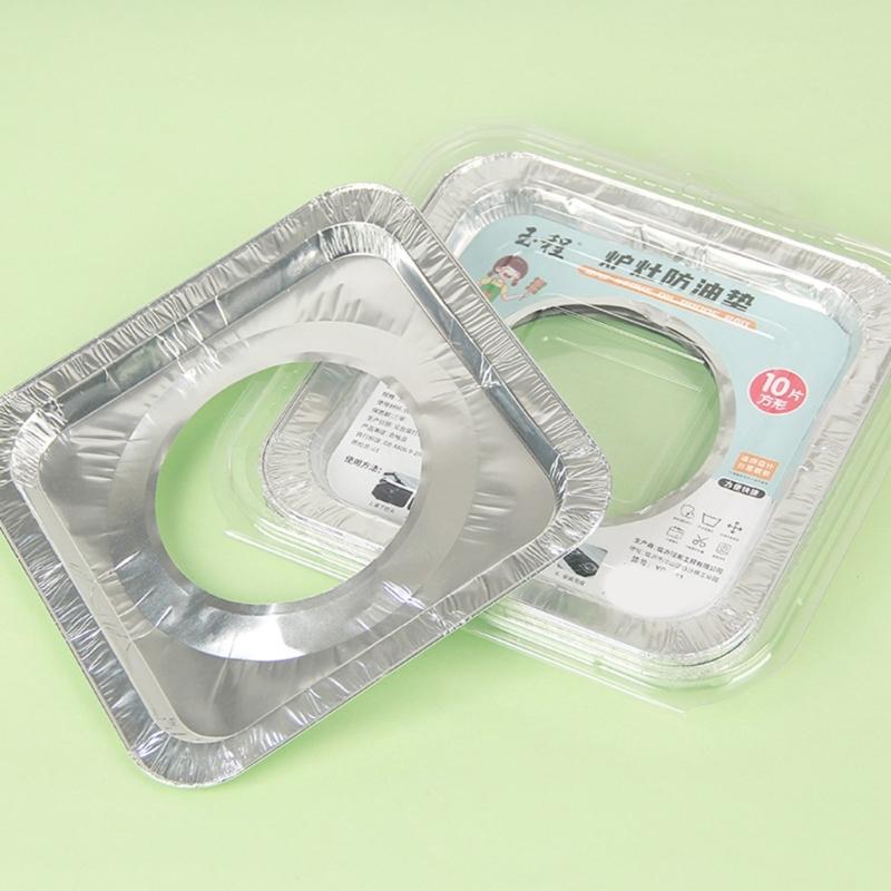 Pack of 10 Tin Stove Liners Oil Proof Covers Gas Stove Liners for Gas Burners Ensuring a Clean Cooking Environment