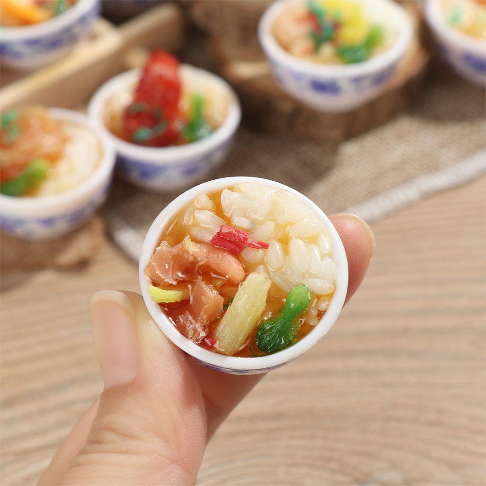 Pcs 1 Random Miniature Dollhouse Chinese Rice Pastry Casserole Noodles Dessert Kitchen Toy Fake Food Toy Dollhouse Decoration